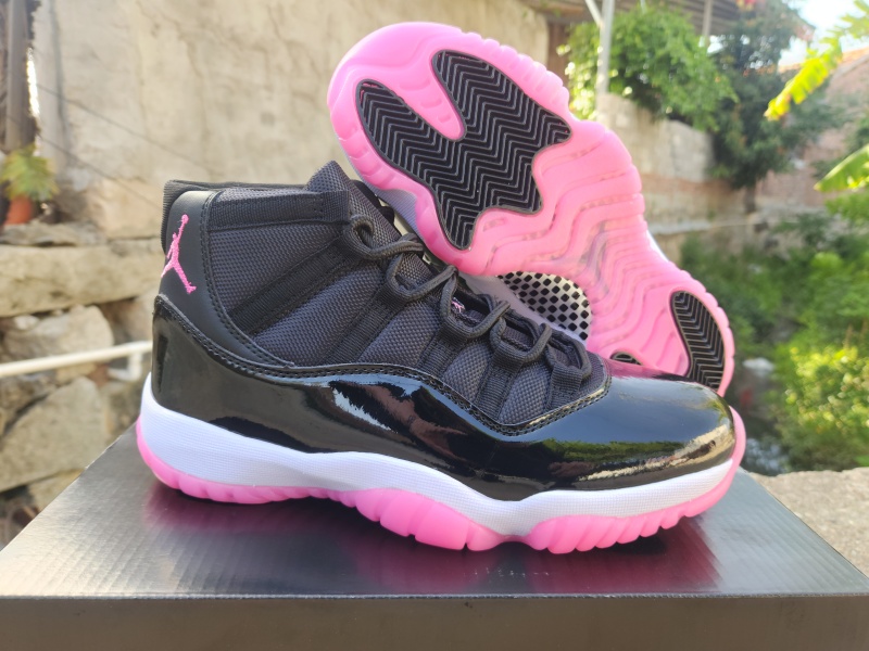 Women's Running weapon Air Jordan 11 Black/Pink Shoes 026